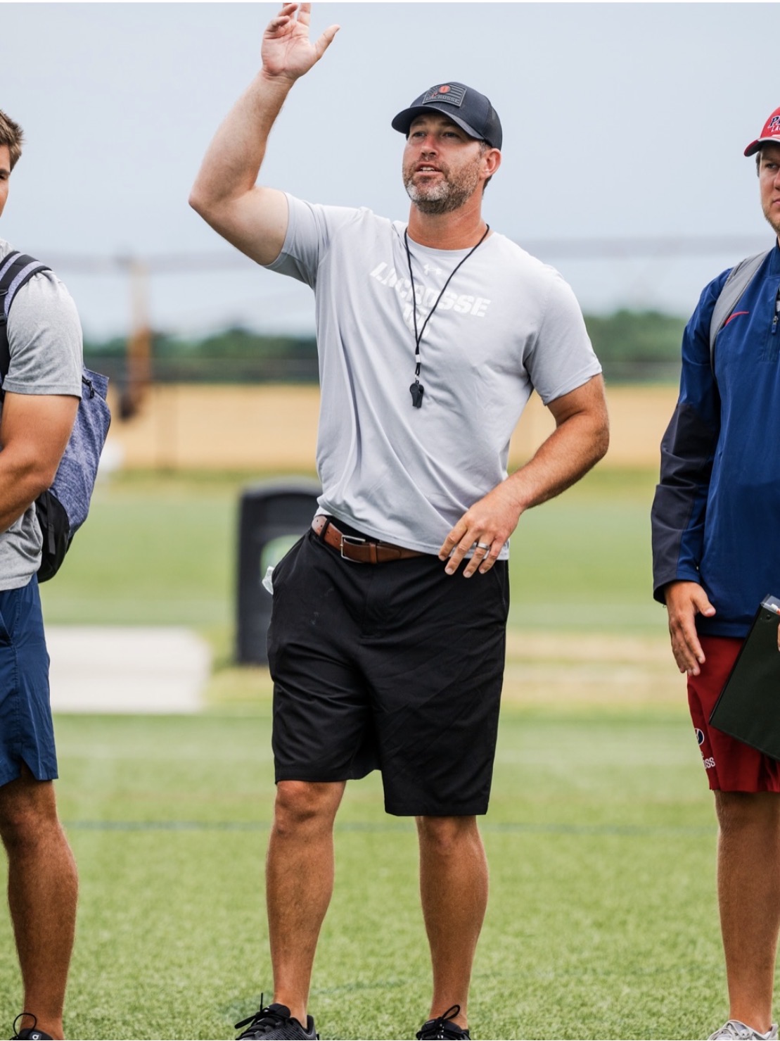 Coach McDermott running a session on the field
